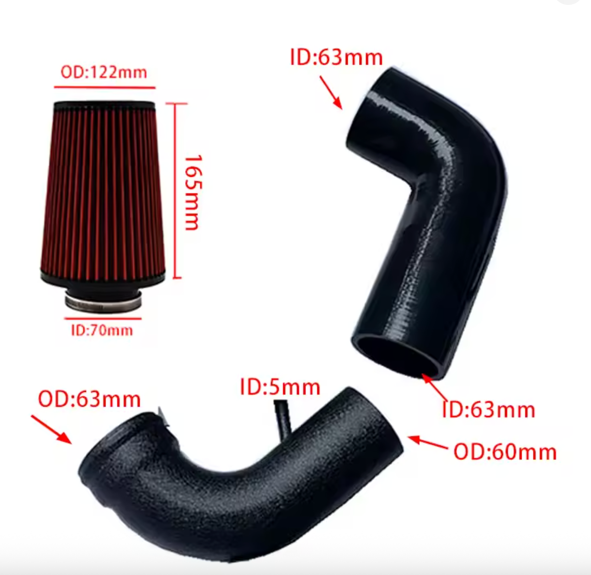 Revoro VW Golf MK7 Audi A3 1.4TSI EA211 Performance Series Cold Air Intake Kit