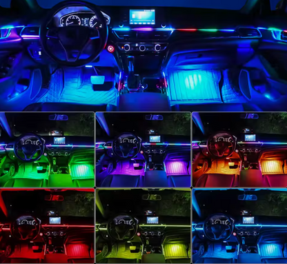 Revoro Luxe AmbientGlow™ Interior LED Strip Kit – Smart App & Music Sync RGB Lighting for Car Cockpit | DIY Install